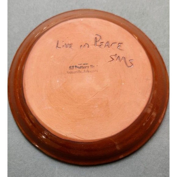 S J Pottery Redware Decorative Dishes Woman Man Animals Salesville Arkansas - Picture 11 of 16